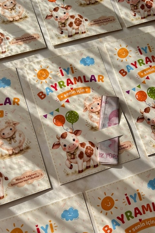 Kurban Bayramı Harçlık Kartı 10 Lu Set Çocuklar İçin Bayramlık Para Ve Hediye Kartı