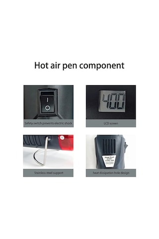 Createtech 220v Sıcak Hava Tabancası 250w Ekranlı B-only Kullanıcılar İçin Elektrikli Isıtıcı Us Pratiği 110v