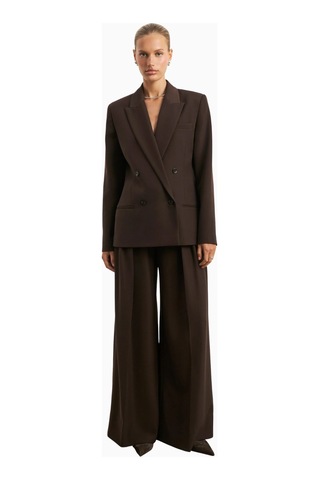 Because Of Alice Dropped Waist Double Breasted Blaze Oversize Kadın Ceket Kahverengi