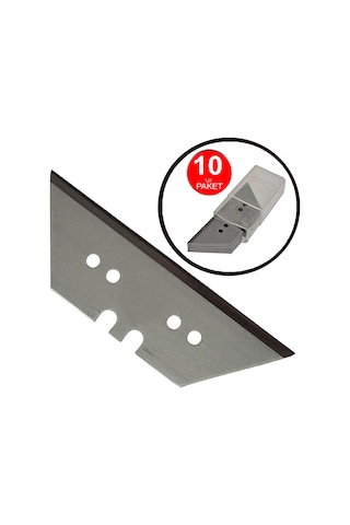 Trapez Maket Bıçağı Yedeği 19mm Trapezoid Falçata Üçgen Baklava Kısa Yedek Bıçak -10 Lu Paket