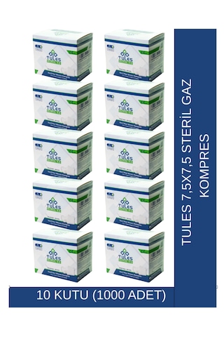 Tules 7,5x7,5 Nonwoven Steril Emici Kompres 10 Kutu 1000 Adet