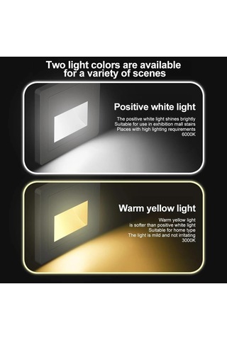 Gösterilen Led Duvar Lambası Anahtarı Kontrolü Merdiven Kılıfı Işığı Ac85-265v Adım Lamba Koridor Aydınlatma Kapalı Duvar Aydınlatma Soğuk Beyaz 5500-7000k , Gri Sıcak Beyaz Işık