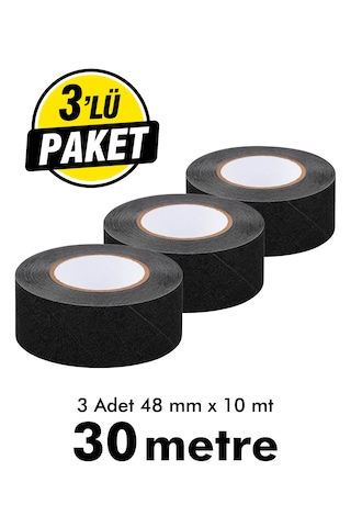 Unitape Siyah Merdiven/zemin Kaydırmaz Bant 48 Mm X 10 Mt 3 Lü Paket