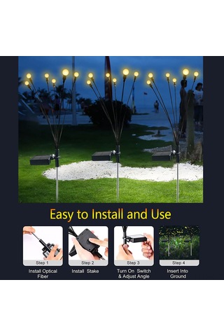 Gajeena Siyah Güneş Enerjili Bahçe Işığı - 6 Lü Renkli Led, Ip65 Su Geçirmez, Otomatik/el Kontrol, 8-15 Saat Süre, Çimen Ve Bahçe Dekorasyonu