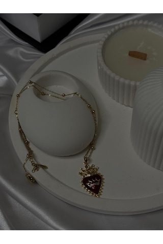 Tasarımlı Figürlü Çelik Kolye Gold