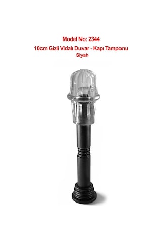 Gizli Vidalı 10cm Duvar Veya Kapı Tamponu Stoperi Siyah 5li Paket
