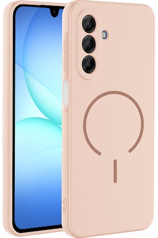 Galaxy Uyumlu A16 Kılıf M-safe Şarj Özellikli Zore Meta Kapak - Pembe Pembe