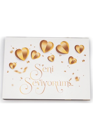 Sevgililer Günü Çikolatası Seni Seviyorum Baskılı Çikolata Altın 42 Adet