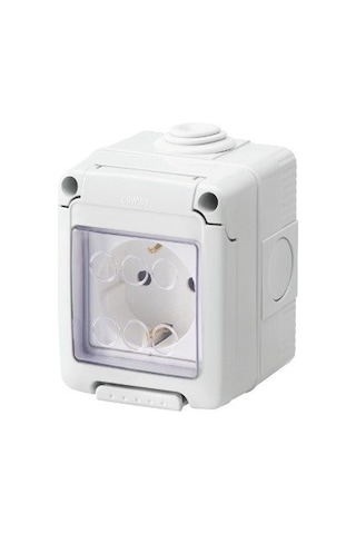 Gewiss System 27 Combi Dış Mekan Korumalı Sıva Üstü Kapaklı Priz