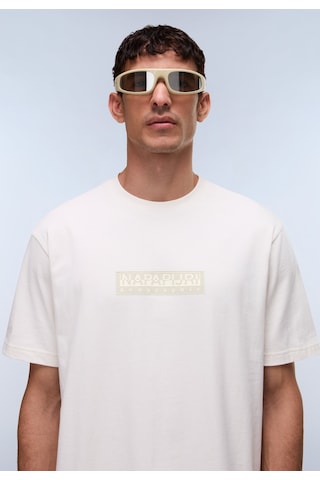 Napapijri S-box Logo Ss 1 Erkek T-shirt-31968 Beyaz