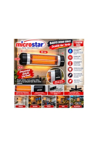 Sun 1500w Banyo Duvar Sobası Suya Ve Neme Dayanıklı 50 Cm Elektrikli Infrared Isıtıcı Siyah - 939564510 Sun 1500w Banyo Duvar Sobası Suya Ve Neme Dayanıklı 50 Cm Elektrikli Infrared Isıtıcı Siyah - 939564510