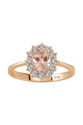 Sirius Pırlanta Ve Oval Morganitetaşlı Anturaj Yüzük 0804R0406