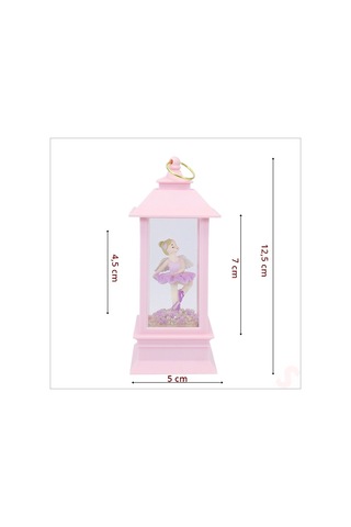 Uçuşan Simli,12,5cm X 5cm Led Işıklı Balerin Fener Küre - C