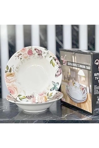 Dijital Baskılı 2'li Makarna Tabağı 26cm Çok Renkli