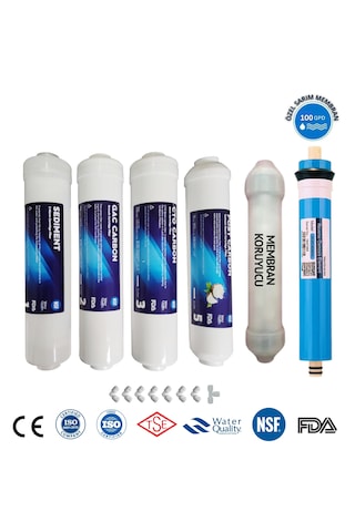 Yüksek Kireç Önleyici 100 Gpd Süper Membranlı Sliphoslu Set