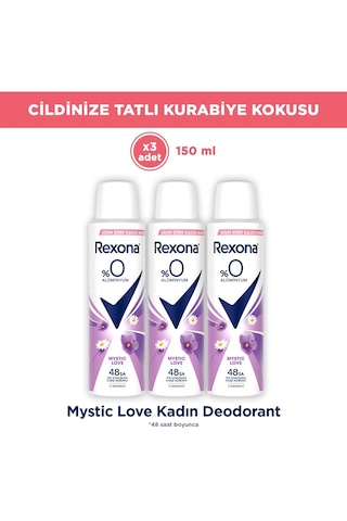 Kadın Sprey Deodorant Mystic Love %0 Alüminyum 150 Ml X3 Çiçeksi - Ferah