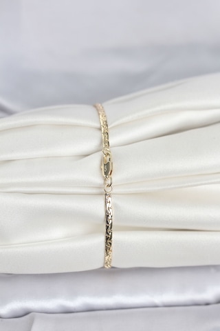 Cm 14k Gold Renk Yassı Ezme Zincir Model Kadın Bileklik Çok Renkli