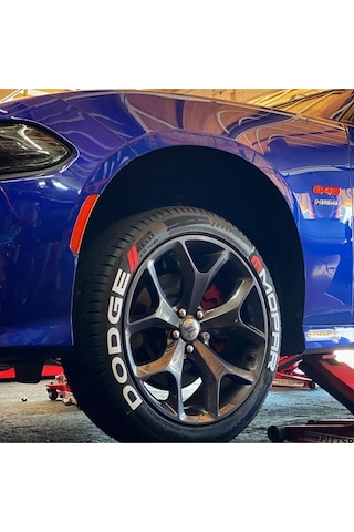 Dodge Mopar Beyaz Kalıcı Lastik Yazısı Dodge Mopar Sticker 8 Kit Büyük Boy Uyumlu