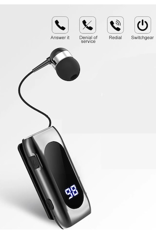 Dunspin DS-F210 Led Ekranlı Makaralı Bluetooth Kulaklık Siyah