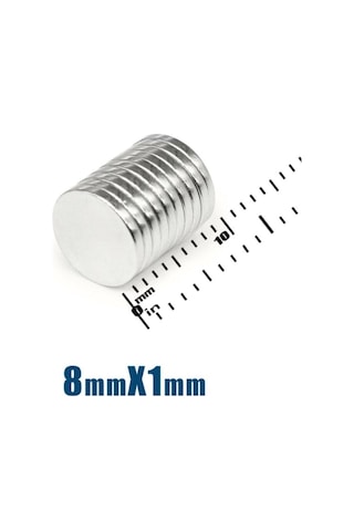 30 Adet 8x1mm Yuvarlak Neodyum Mıknatıs Magnet, Buzdolabı Magneti Mıknatısı