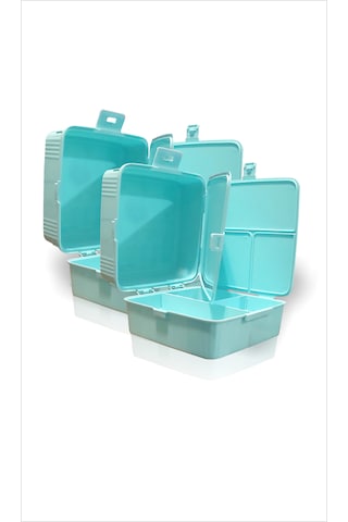 2 Adet Büyük 15x15 Cm Çok Gözlü Okul Çocuk Beslenme Kutusu