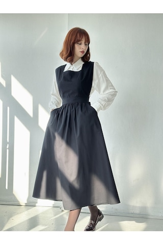 Retrobird Mandy Uzun Midi Boy Jile Elbise Kadın Siyah-13070-siyah Siyah