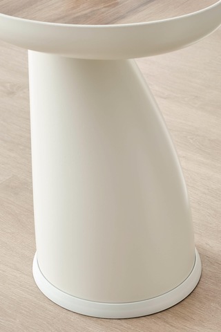 Altınaks Mobilya Elips Sehpa,tekli Sehpa,yan Sehpa,zigon Sehpa - Aytaşı Renk Gövde & Ud Açık Ceviz Desenli Tabla