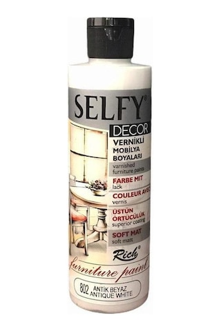 Rich Selfy Decor Vernikli Boya 240 Cc 802 Antik Beyaz