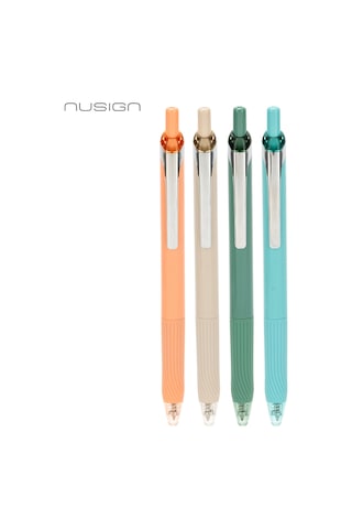 Nusign 0.7 Mm Jel Kalem Siyah Mürekkep Ergonomik Yazım Kalemi 4'lü