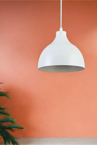 Shine Metal Tekli Beyaz Sarkıt Avize Retro Rustik Model Avize