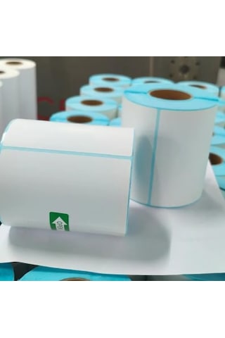 Aee 100x100 Termal Etiket 500 Sarım Kargo Etiketi Yapışkanlı Ribon Gerektirmez / Suya Dayanıklı Barkod Etike 1