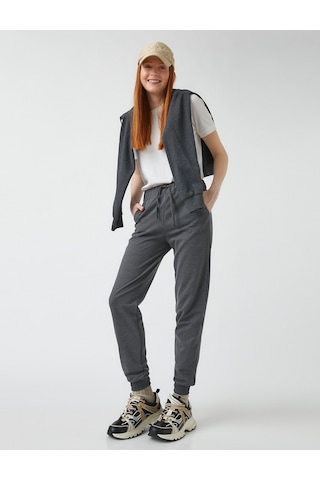 Koton Jogger Eşofman Altı Beli Lastikli Antrasit 2yal48889ok