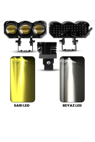 Point Motosiklet 3 Led Lazer Sis Farı Delici Beyaz Sarı Çift Renk Metal Baykuş Led Işık 1 Adet