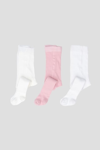 Defne Baby 3 Adet Pamuklu Kız Bebek Ve Çocuk Külotlu Çorap Beyaz