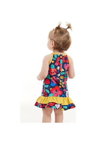Denokids Çiçekli Kız Bebek Poplin Elbise