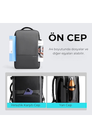 Mark Ryden Super Genişletilebilir Çoklu Bölmeli Laptop Giysi Sırt Çantası G1 Mr9822 Kr00ⅱ Siyah Siyah