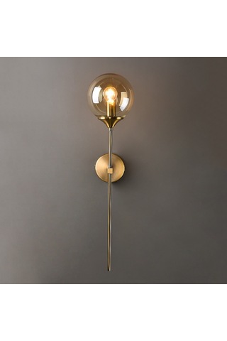 Symbee Amber A Tipi Cam Duvar Lambası - Modern Minimalist Ev Dekorasyonu, Oturma Odası, Yatak Odası, Koridor Için Fonksiyonel Aydınlatma Işık Kaynağı Hariç Kehribar