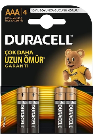 Duracell LR03/MN2400 AAA İnce Kalem Pil 4 x 10'lu