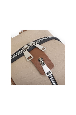 Nas Bag Büyük Boy Geniş İç Hacim Kadın Sırt Çantası Kum Taba Gofraj Çok Renkli