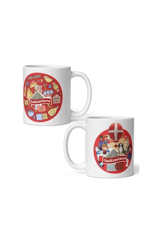 İsviçre Kupa Bardak 2 Adet Seyahat Hatıra Switzerland Mug