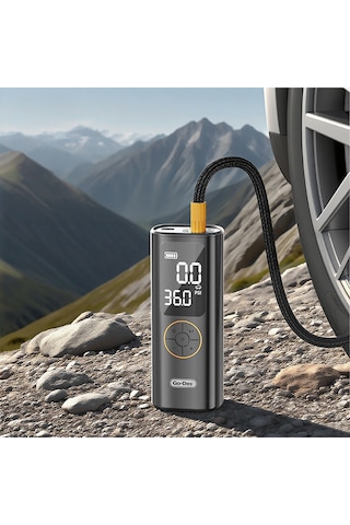 Go Des Gd-b638 Led Işıklı Araç Hava Kompresörü Ve Powerbank Özellikli 12v Siyah Siyah