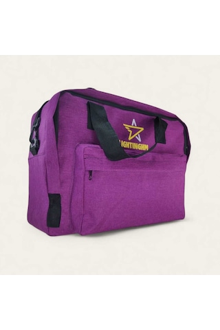 35 Litre 3 Cepli Seyahat Spor Gezi Suya Dayanıklı Uzun Askılı Kabin Boy Mor Omuz El Çantası Mor