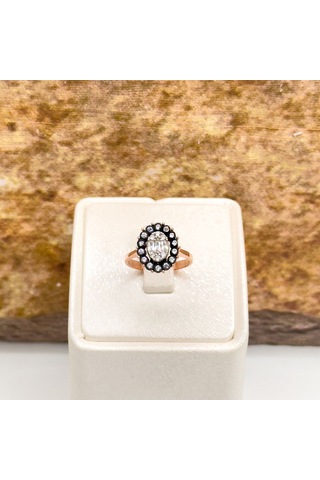 Elmas Montür Rosegold Oval Spor Gümüş Set Takım Rose Gold