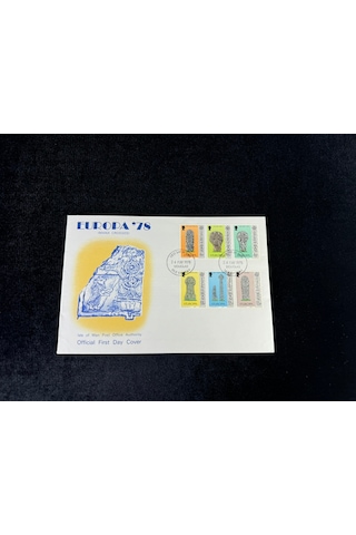 İsle Of Man Fdc 1978 Europa '78 Manx Crosses İlk Gün Zarfı Tam Seri