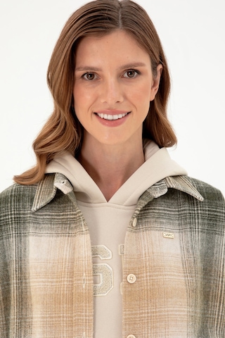U.s. Polo Assn. Kadın Haki Gömlek Desenli 50297439-vr027 Haki