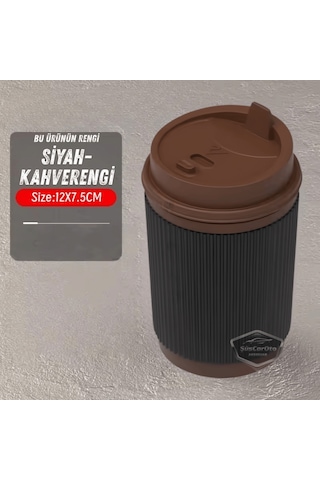 Üniversal Kahve Bardağı Görünümlü Led Işıklı Yanmaz Koku Geçirmez Oto Küllük Dumansız Sızdırmaz Kapaklı Araç İçi Küllük Araba Küllüğü Siyah Kahverengi