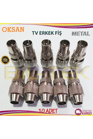 Oksan Metal Tv Erkek Fiş 10 Adet