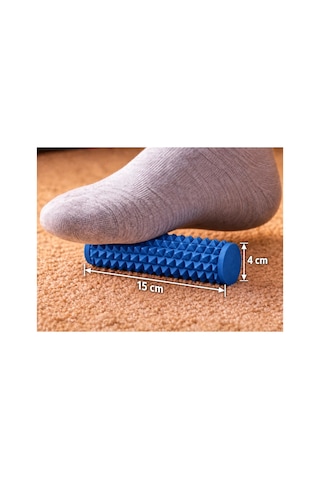 Alvera Dikenli Masaj Silindiri 15 X 4 Cm Ayak Ve Kas Masaj Rulosu - Mavi