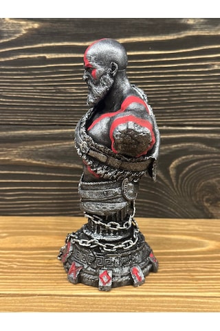 Kratos 20cm Gümüş Eskitme Kırmızı Detay God Of War 4 Playstation-
