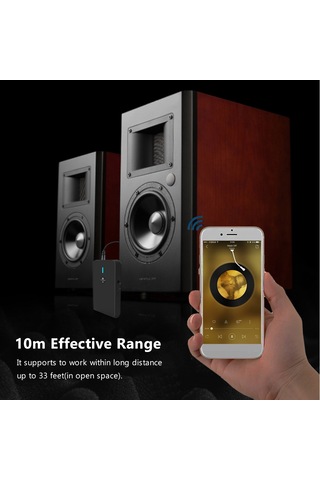 Youmex Siyah Bt5.0 Çift Fonksiyonlu Alıcı/gönderici Ses Adaptörü - 3.5mm Kablolu, 10m Erim, 8 Saat Pil